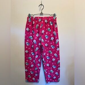 The Children’s Place, girls youth large pink snowman pj pants with snowflakes.